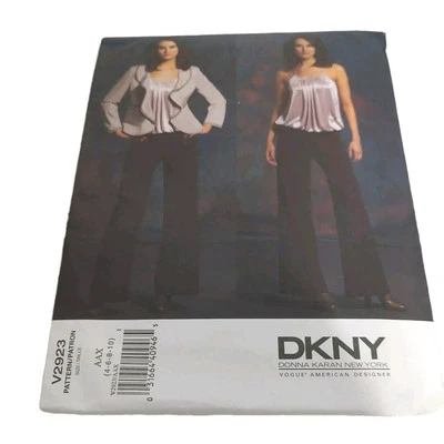 Vogue 2923 DKNY Chaqueta Semi-ajustada Blusa Top Pierna Recta Pantalones 4-10 Corte a 4 Foto 1 de 4