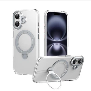 Funda de Teléfono iPhone 17 Transparente con Doble Anillo MagSafe Soporte Magnético - Imagen 1 de 1