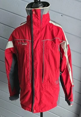 Columbia Vertex 可互换夹克男式小号红色、灰色和白色户外滑雪 — 第 1/4 张图片