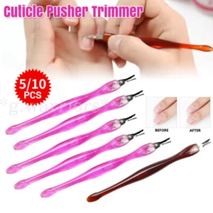 Cuticle Pusher Trimmer Cutter Remover Pedicure Manicure Nail Art Tool Kit - Picture 1 of 15