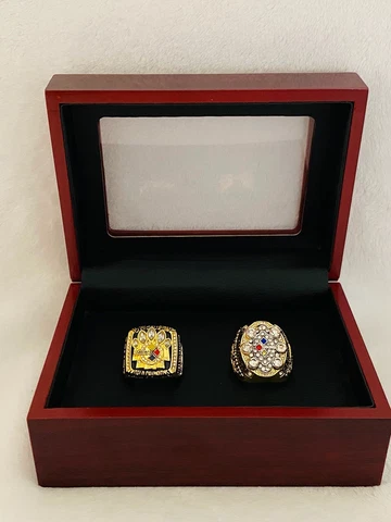 2 PCS Pittsburgh Steelers Ring -SB Championship SET W Box, USA SHIP 2005/08 Cover