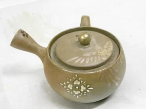 🇫🇷 THÉIÈRE MINIATURE TERRE CUITE EMAILLEE ART ASIATIQUE JAPON TEA POT - Picture 1 of 10