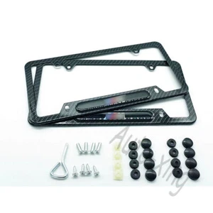 2PCS Fits AL Alloy Carbon Fiber Style License Plate Frame For BMW M2 M3 M4 M5 M6 - Picture 1 of 4