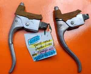 OLD LIGHT ALLOY UNIVERSAL BRAKE LEVERS LEVE FRENO BICI - Picture 1 of 16