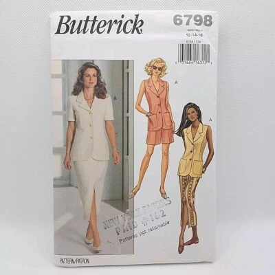Butterick 6798 Misses' Skirt Shorts & Blouse Top Sewing Pattern Size 12-16 Uncut - Image 1 of 4