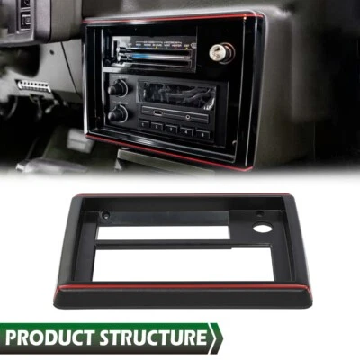 Fit For 81-88 El Camino Monte Carlo SS Radio Face Plate Black with Red Trim Foto 1 de 4