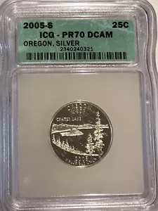 2005 S 25C Oregon Silver State Quarter PR70DCAM ICG - Picture 1 of 2