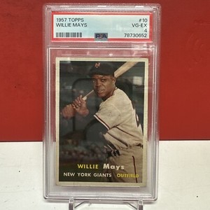 1957 Topps Baseball Card Willie Mays New York Giants#10 PSA 4 VG-EX!!!