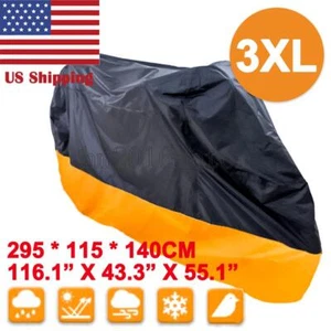 Black&Orange Motorcycle Cover For Harley-Davidson Ultra Classic Electra Glide - Picture 1 of 5