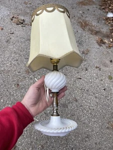 Vintage Milk Glass Lamp Hobnail Pattern Electric Light Shade Small - Picture 1 of 6