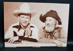 Vintage Roy Rogers und Gabby Hayes Western Film Postkarte Ludlow Werbung 4 x 6 Zoll - Bild 1 von 2