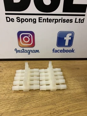 ARK-PLAS PRODUCTS INC TEN 10X10X8mm Barbed Reducing Tee Connector Nylon Natural Unequal Joiner 10mm T