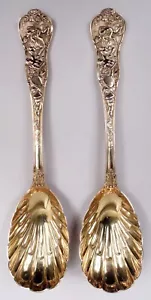 Wakely & Wheeler Stag Hunt Berry Serving Spoons English Sterling Silver 1886 - Picture 1 of 10