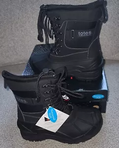 Stivali da neve invernali neri isolati impermeabili Totes Thermolite da uomo taglia 9. - Foto 1 di 8