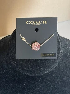 COACH NEW YORK FLOWER SLIDER BRACELET - Picture 1 of 6