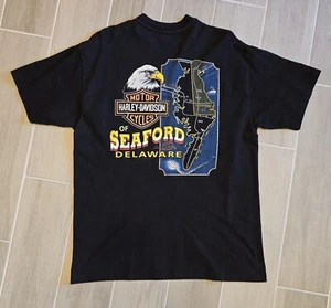 Camiseta vintage Harley Davidson Seaford Delaware grande puntada única EE. UU. 1993 - Imagen 1 de 13