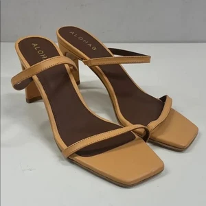 New Alohas Cannes Strappy Orange Heels Size 6.5 - Picture 1 of 8
