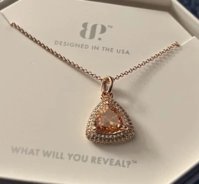 Bomb Party Necklace Smokey Topaz CZ Rose Good Plating  - Image 1 of 2