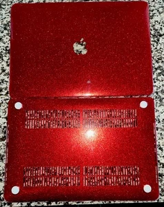 Red Sparkle Case For Mac Book Pro (Used One Day) - Photo 1/9