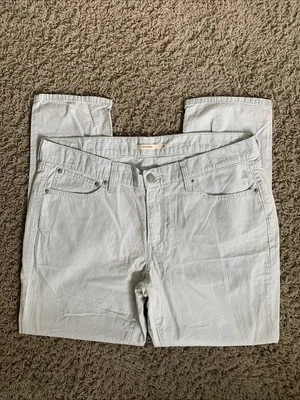 Women’s size 31 Levi’s blue/white striped flat front LIGHTWEIGHT chino pants - Image 1 of 4