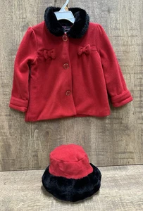 Mädchenregel! Kleinkind Gr. 24 Monate Mädchen roter Mantel mit passender Mütze - Bild 1 von 10
