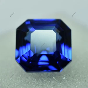 9.70 Ct Flawless Ceylon Blue Sapphire Loose gemstone Square Cut Jewelry Making - Picture 1 of 9