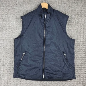 Polo Golf Ralph Lauren Mens Vest Navy Blue Nylon Quilt Lined Full Zip Size Large - Picture 1 of 7