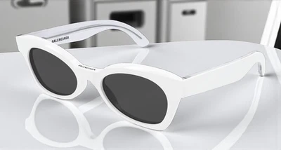 BALENCIAGA BB0230S 005 Cat Eye Acetate White Grey 53 mm Women's Sunglasses - Image 1 of 4