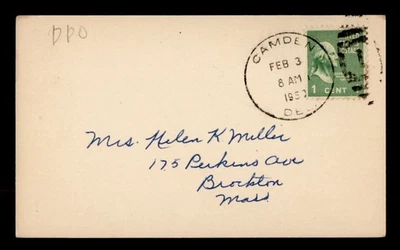 DR WHO 1953 DPO CAMDEN DE 1810-1962 POSTCARD PREXIE k04656 - Image 1 of 2