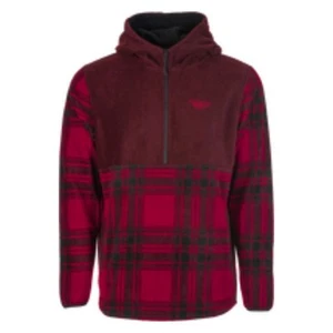 Fly Racing Half Zip Pullover Mens Hoodie-Red/Plaid-Large - Picture 1 of 1