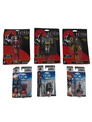 DC Bendable Figures & Nano Metal Figures Bundle - Batman, Harley Quinn Preloved  - Image 1 of 4