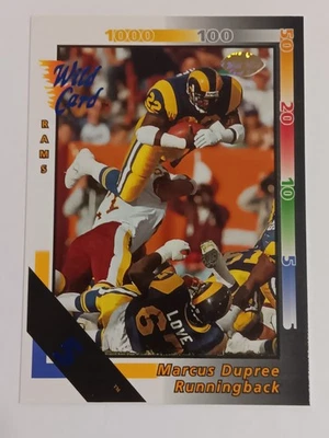 1992 Wild Card #2 Marcus Dupree 5 Stripe - Image 1 of 2