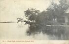 Fremont Michigan~Home at Water's Edge~A Shady Nook on Lake 1908 B&W