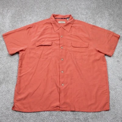 Burma Bibas Shirt Mens 2XL XXL Orange Modal Rayon Polynosic/Poly Blend S/S - Image 1 of 4