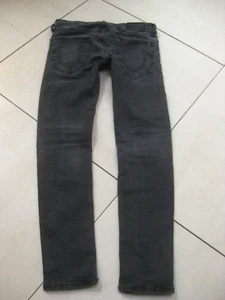 Pantalones de mezclilla TRUE RELIGION Tony para hombre W 30 L 30 negros desgastados elásticos pierna ajustada - Imagen 1 de 11