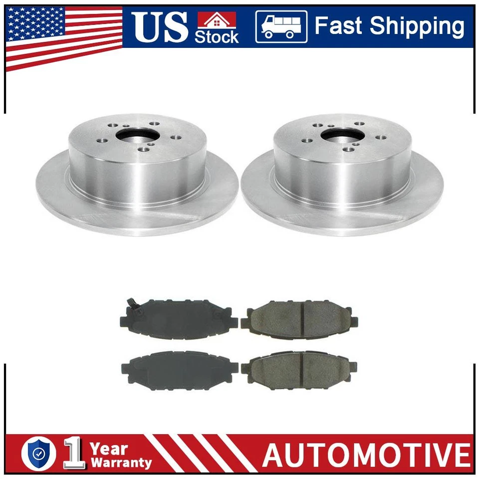 Rotores de freio traseiros e pastilhas de freio metálicas para Subaru Outback 2005-2009 PZ - Imagem 1 de 4