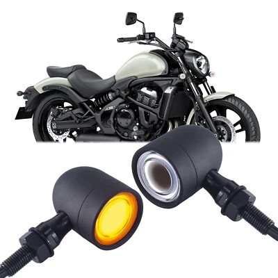 10mm Motorcycle Front Turn Signal Blinker White+Yellow For Kawasaki Vulcan S 650 - Image 1 of 4