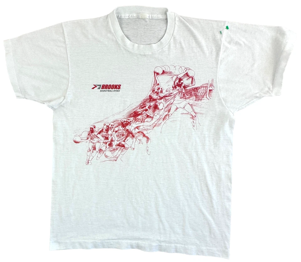 Camisa Brooks vintage para hombre zapatos de baloncesto medianos puntada única hechos en Estados Unidos años 70 80 Foto 1 de 4