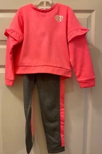 Body Glove Girls 2-PC Neon Orange and Gray LS Activewear Pants Set Size 6X NWT - Picture 1 of 8