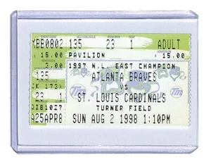 Cardinals vs Atlanta Braves Ticket Stub 8/2/1998 Fred McGriff - Mark McGwire - Picture 1 of 2