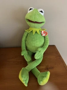 TY Disney Kermit the Frog Muppets Beanie Buddies 16" Plush Green - Picture 1 of 5