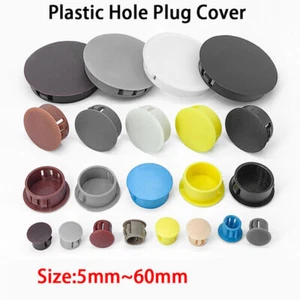 5mm-60mm Round Plastic Blanking End Caps Hole Cover Tube Pipe Inserts Plug Bung - Picture 1 of 38