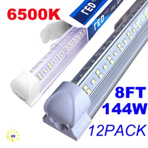 8FT Led Tube Light Bulbs 144W 8 Foot Led Shop Lights 6500K 12PCS Led Bulb Lights - Picture 1 of 12