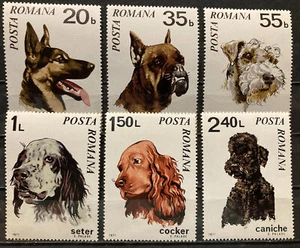 Romania, dogs,S.C#2227-32 ,MNH, complete set of 6 as issued in 1971 - Picture 1 of 1