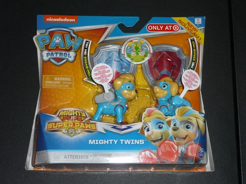 NEW Paw Patrol MIGHTY TWINS Mighty Pups SUPER PAWS Lights Up Spin Master 2018 Cover