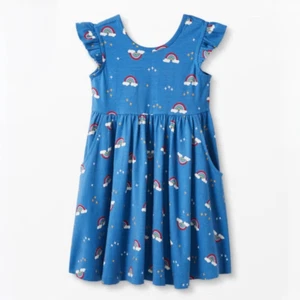 Hanna Andersson Girls Ruffle Sleeve Skater Dress size 5 - Picture 1 of 8