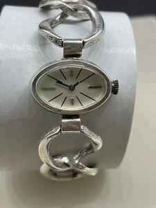 Orologio svizzero donna vintage argento sterling 0,835 meccanico 17 gioielli - Foto 1 di 13
