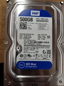 WESTERN DIGITAL WD5000AAKX 500GB 3.5" 7200RPM 6Gb/s SATA HDD CCTV DVR iMAC PC - Picture 1 of 2