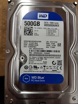 WESTERN DIGITAL WD5000AAKX 500GB 3.5" 7200RPM 6Gb/s SATA HDD CCTV DVR iMAC PC  - Image 1 of 2