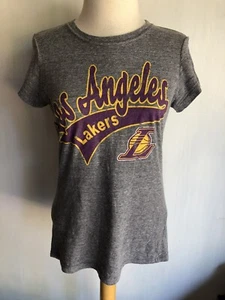 LOS ANGELES LAKERS (2012) Official Women's Heather Grey Retro T-Shirt Sz Medium - Picture 1 of 4
